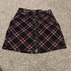 SO Black and Red Plaid Mini Skirt